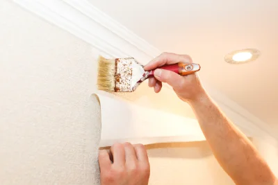 Pose de papier peint à Vicherey — revêtements muraux et toiles de verre